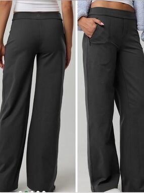 OFFLINE By Aerie The Hugger Trouser Wide Leg Gray Pants Womens Medium Short Soft